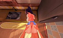 Ayane Chirakawas store bryster hopper, mens hun bliver kneppet i en forklæde